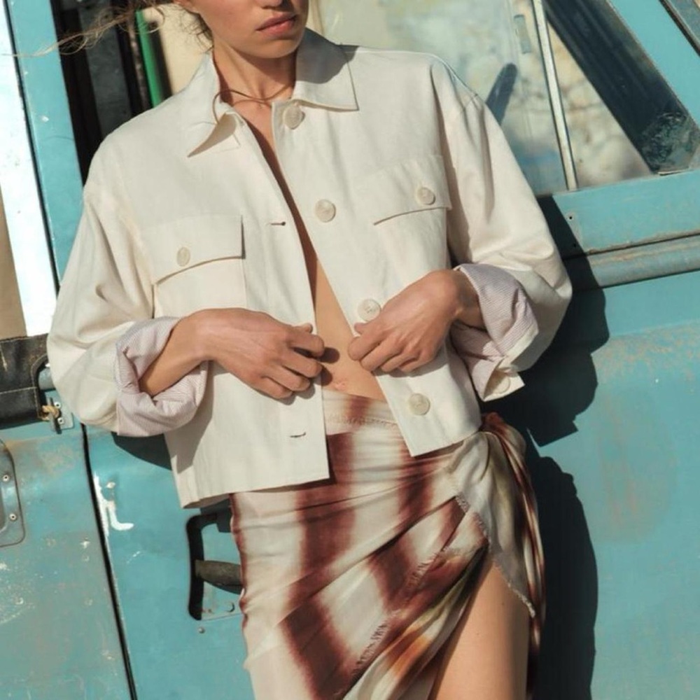 Zara Crop Linen Jacket
